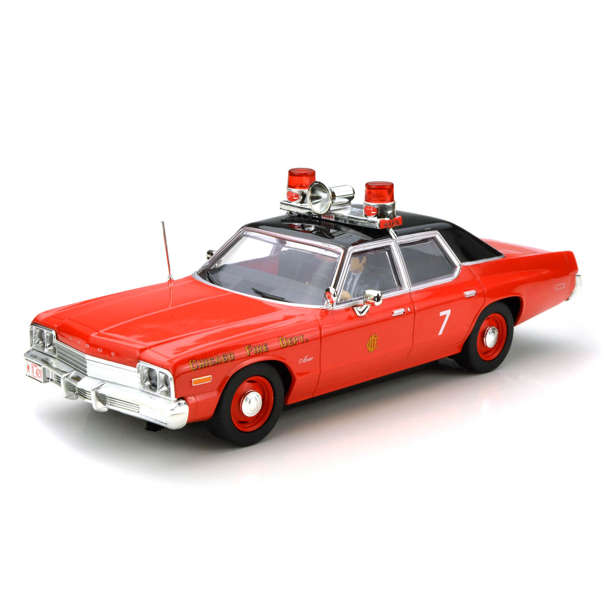 Scalextric – Dodge Monaco Pompiers Chicago – échelle 1/32 – Slot Car Avec Feux Avant/arrière – Compatible ARC