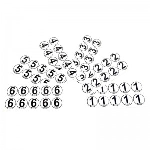 Mitoos 60 Race Numbers 1-6 Decals
