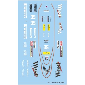 Mitoos Zakspeed 891 Monaco GP No.35 Decals