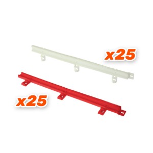 Scaleauto Guardrail Type-1 (25 red + 25 white) Bulk Pack
