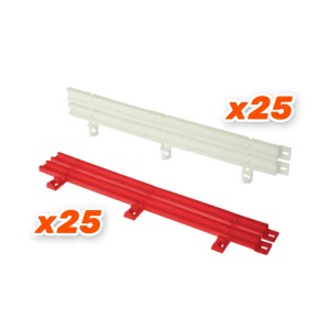 Scaleauto Guardrail Type-2 (25 red + 25 white) Bulk Pack