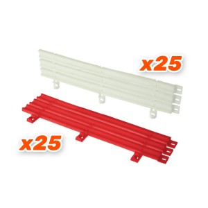 Scaleauto Guardrail Type-3 (25 red + 25 white) Bulk Pack