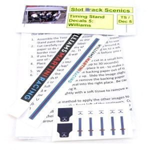 Slot Track Scenics Timing Stand Decals White