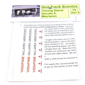 Slot Track Scenics Timing Stand Decals Silver/Red