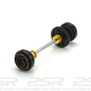 Pioneer Rear Axle Assembly - Bassett Style Black Wheels
