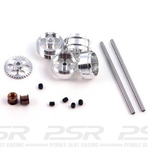 NSR Front & Rear SW Axle Kit with Large Wheels for Proslot NSR-4214