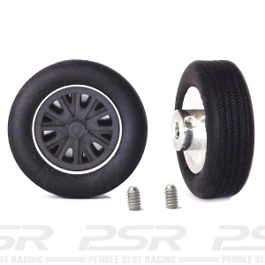 PCS Classic 14" Alloy Wheels & Tyres with Halibrand-B Inserts x2