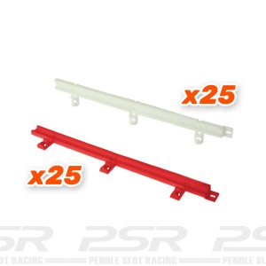 Scaleauto Guardrail Type-1 (25 red + 25 white) Bulk Pack