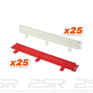 Scaleauto Guardrail Type-2 (25 red + 25 white) Bulk Pack