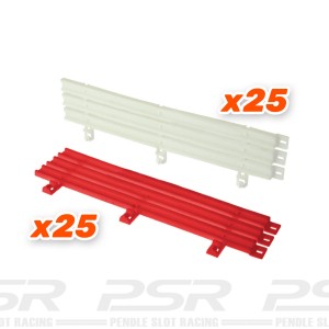 Scaleauto Guardrail Type-3 (25 red + 25 white) Bulk Pack