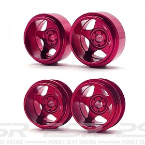Staffs Aluminium Wheels 5-Spoke Deep Dish Pink Front & Rear 15.8mm