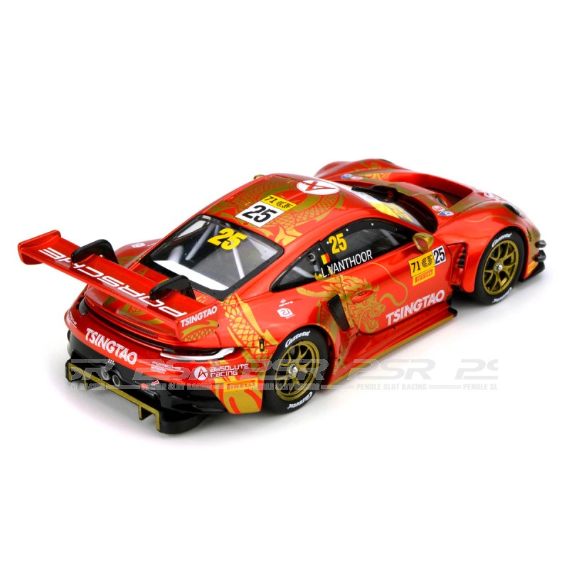 Coche De Carreras Porsche 911 GT3 R 'Absolute Racing No.25' Escala 1:50, Con Luces Delanteras Y Traseras, Batería De Litio Recargable Y App De Control
