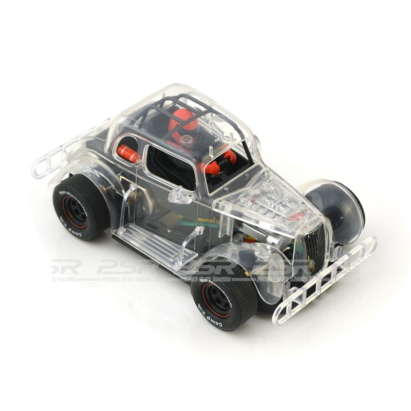 Pioneer Legends Racer '34 Ford Coupe Slot Car - Yellow #52, 1/32 Scale (Scalextric DPR)